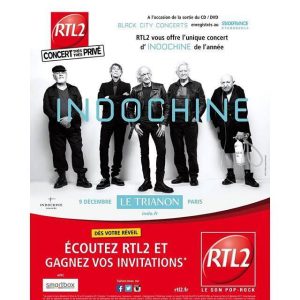 INDOCHINE en concert au Trianon de Paris le 9 décembre