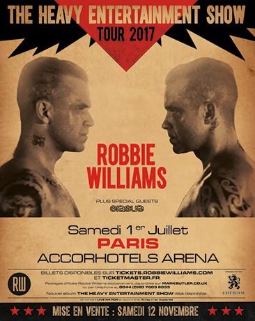 Robbie WILLIAMS : le 1er juillet aux AccorHotels Arena