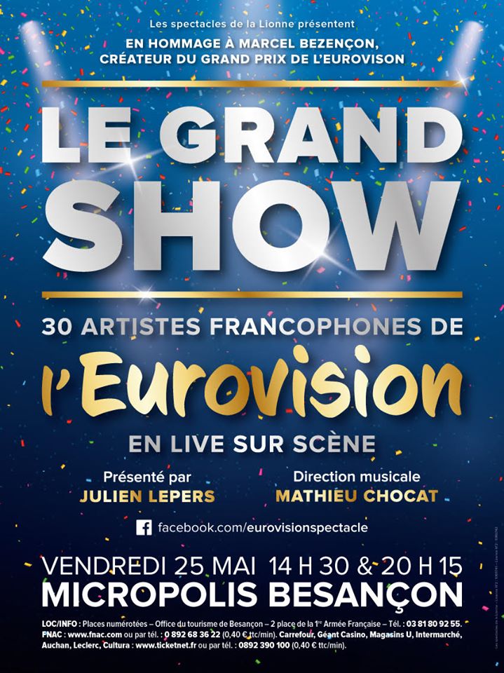 Julien LEPERS présente "Le grand show de l'Eurovision" avec Marie MYRIAM, Corinne HERMÈS, Natasha ST-PIER, Amandine BOURGEOIS, Lisa ANGELL...